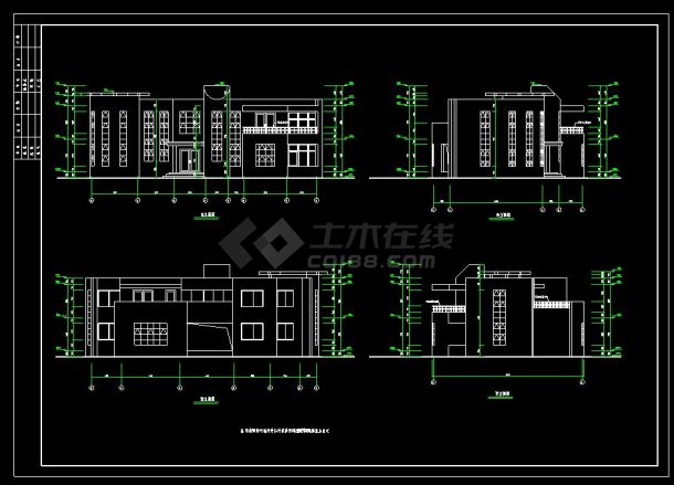 CAD二套豪华型别墅建筑图-图二