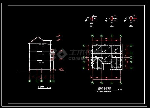 CAD施工图建筑图极致别墅-图一