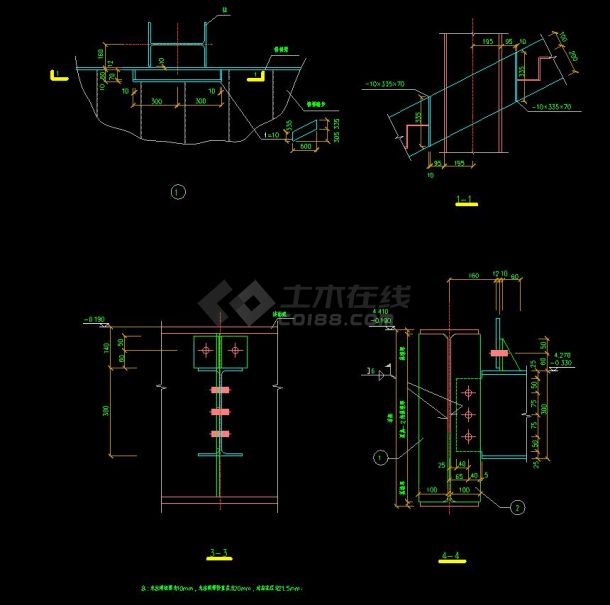 楼梯栏杆CAD常用节点图及示意图-图一
