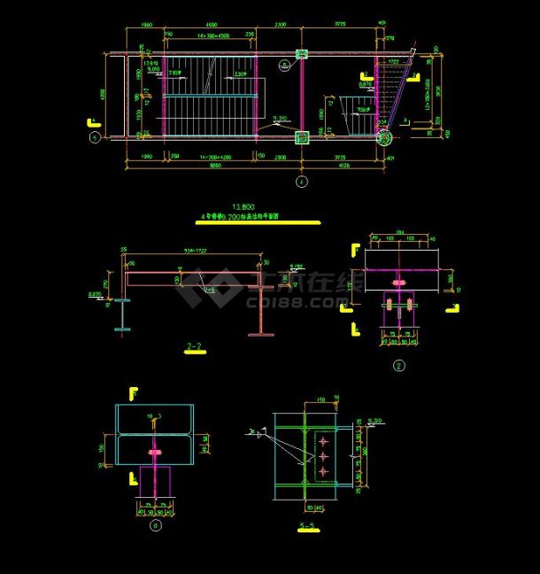 楼梯栏杆CAD常用节点图及示意图-图二