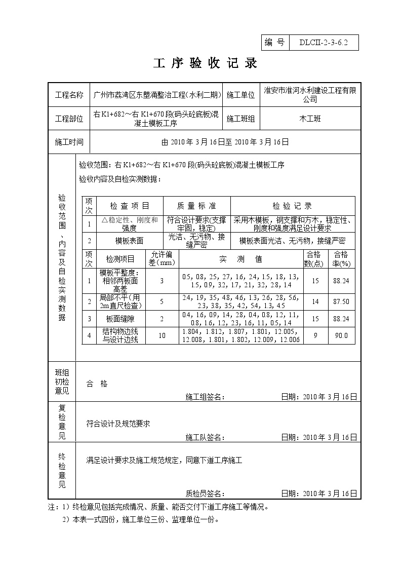 某某水利水电工程项目工序验收记录表(20).doc-图二