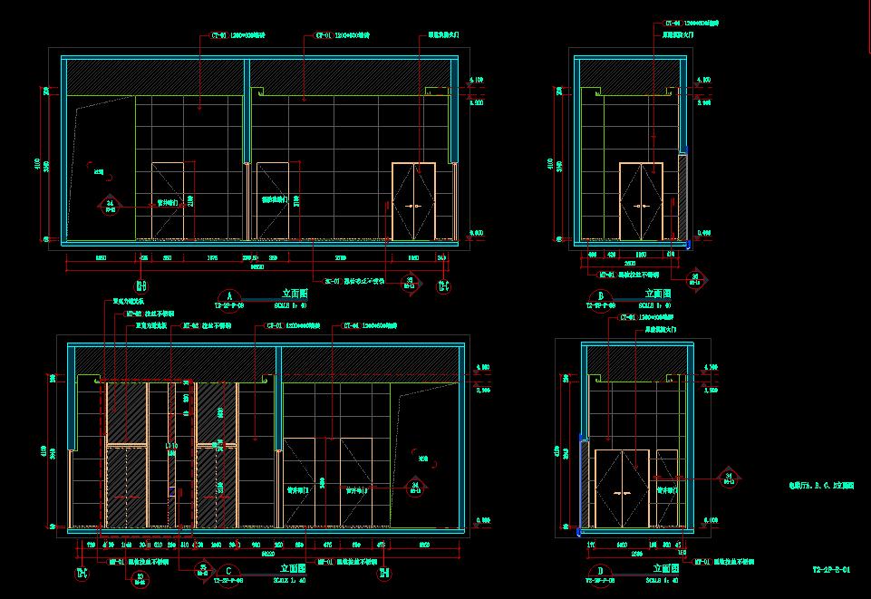 芯云谷T2楼二层立面装饰设计CAD图