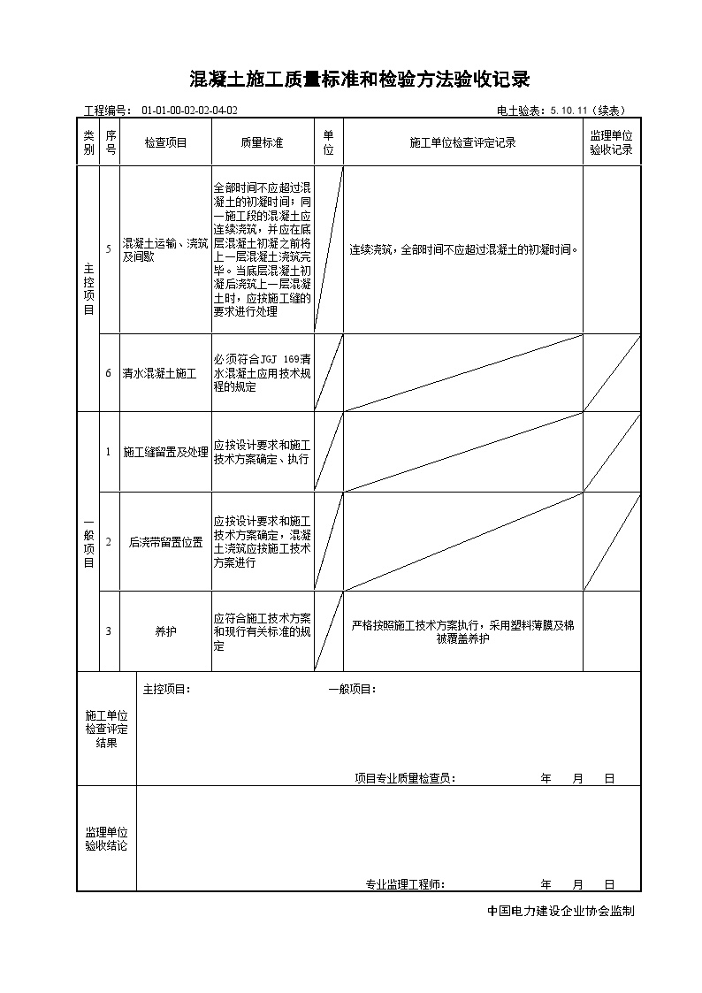 箱变基础验收资料5.10.11混凝土施工质量标准和检验方法验收记录021.doc-图二