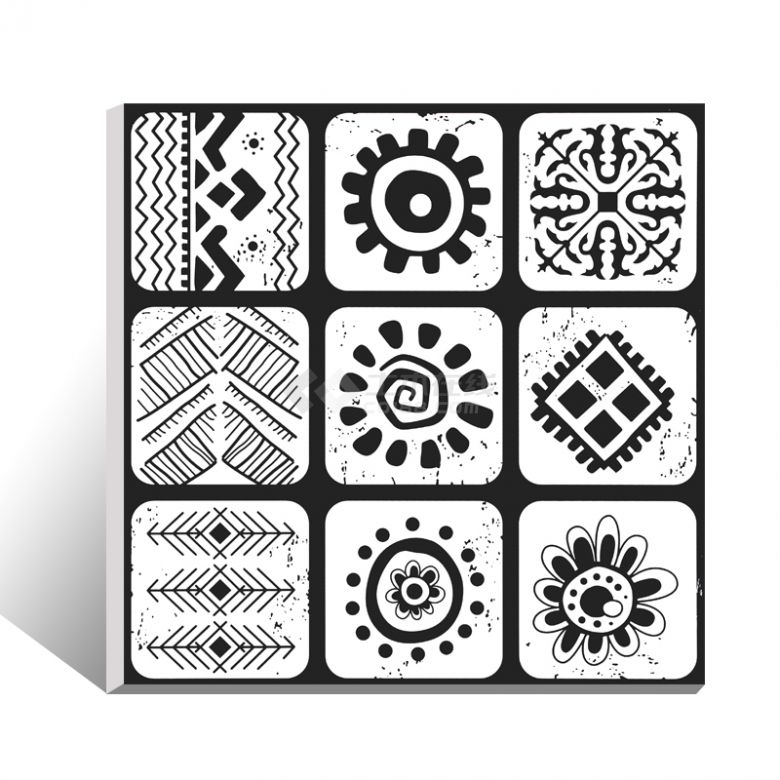 现代北欧黑色灰色花砖300×300 (112).jpg-图一