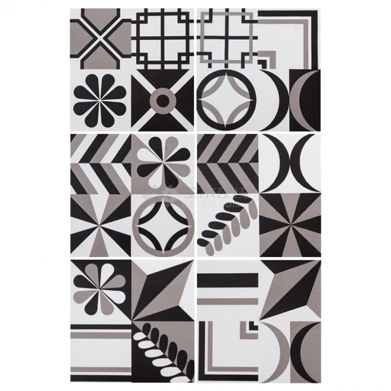 现代北欧黑色灰色花砖300×300 (103).jpg-图一