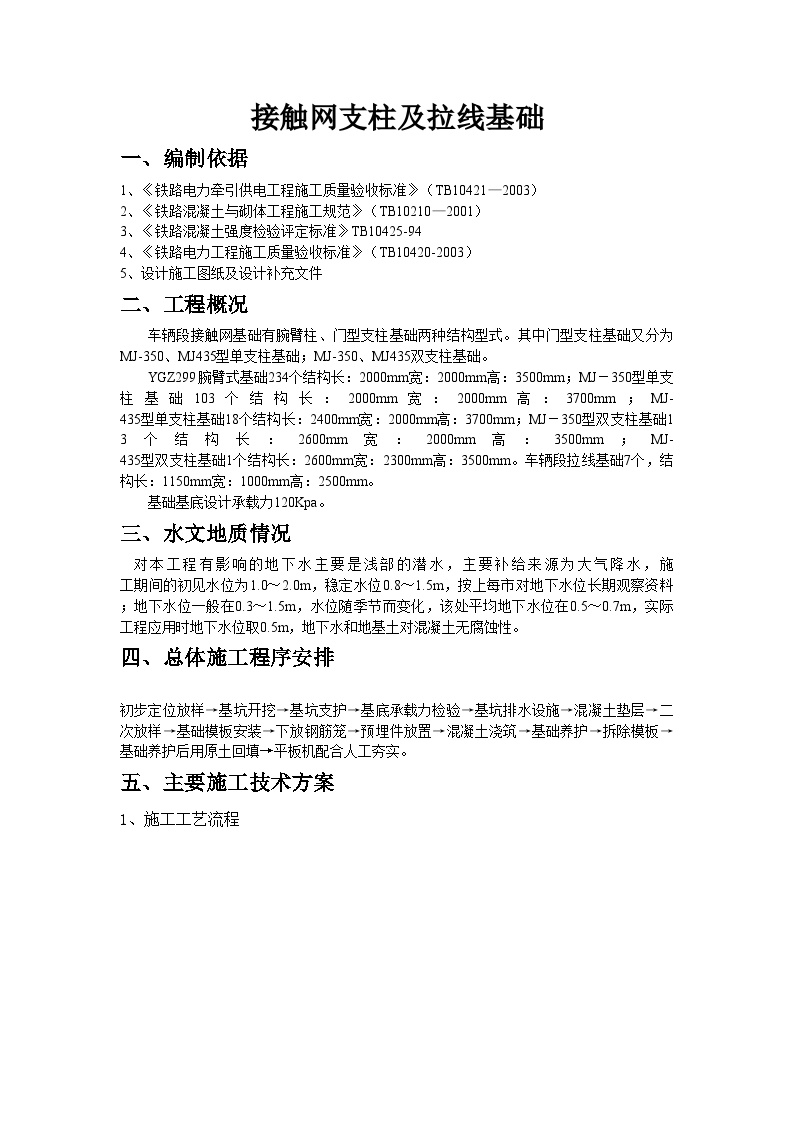 上海地铁9号线接触网支柱及拉线基础施工组织设计.doc