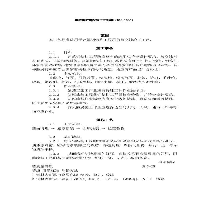 钢结构防腐涂装工艺标准（）.pdf-图一