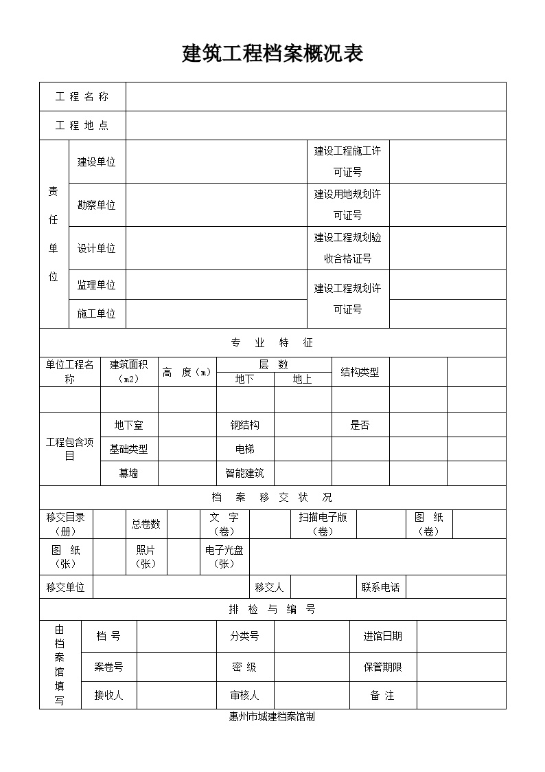 附录E建筑工程档案概况表-图一